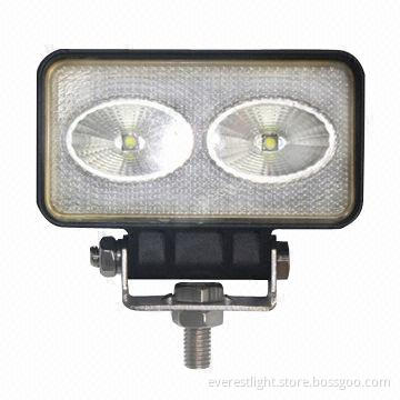 2-piece LED work light, 10W power and long range spread beam